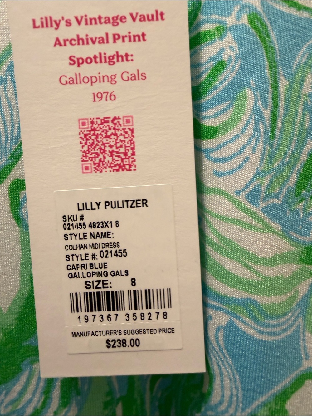 NWT LILLY PULITZER COLMAN MIDI DRESS SIZE 8 CAPRI BLUE GALLOPING GALS - Picture 5 of 12